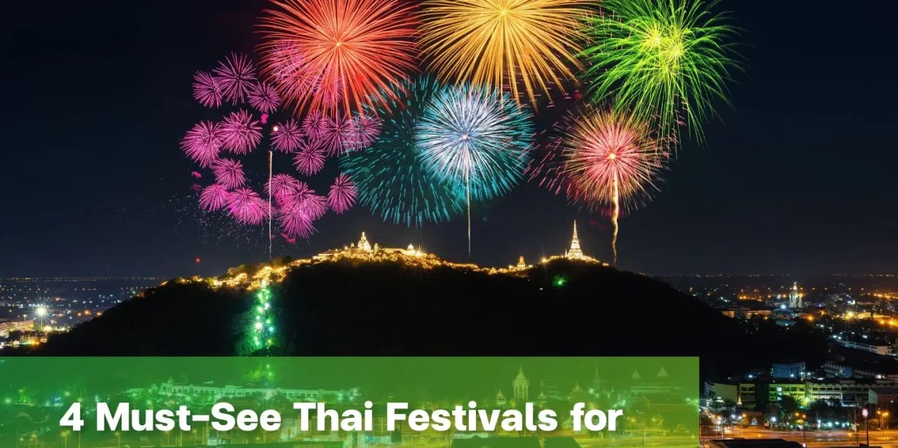 Colourful fireworks celebrating one of the most iconic Thai traditional festivals.