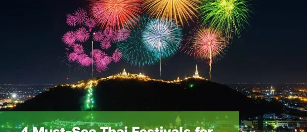 Colourful fireworks celebrating one of the most iconic Thai traditional festivals.