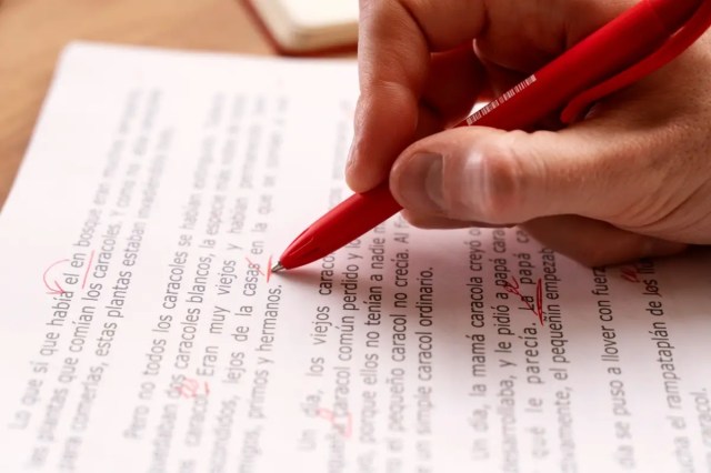 ielts-writing-skills Student correcting written work while developing IELTS Writing skills.