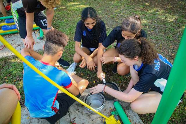 GV student participate in a student-led project outdoor