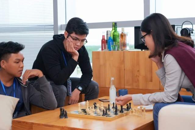 Students joining a chess session as part of school clubs.