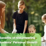 Students learning the benefits of volunteering through community service.