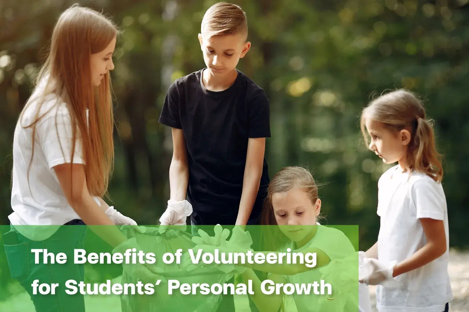 Students learning the benefits of volunteering through community service.