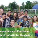 Students sitting together and smiling, reflecting emotional safety at school.