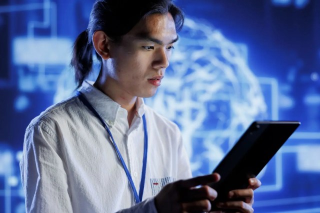 Young professional developing skills linked to high-demand careers in a digital world.