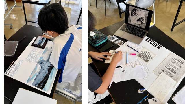 create-artwork IGCSE students at St. Andrews Green Valley create artwork for a showcase, exploring their artistic direction for education and future careers through elective subjects.