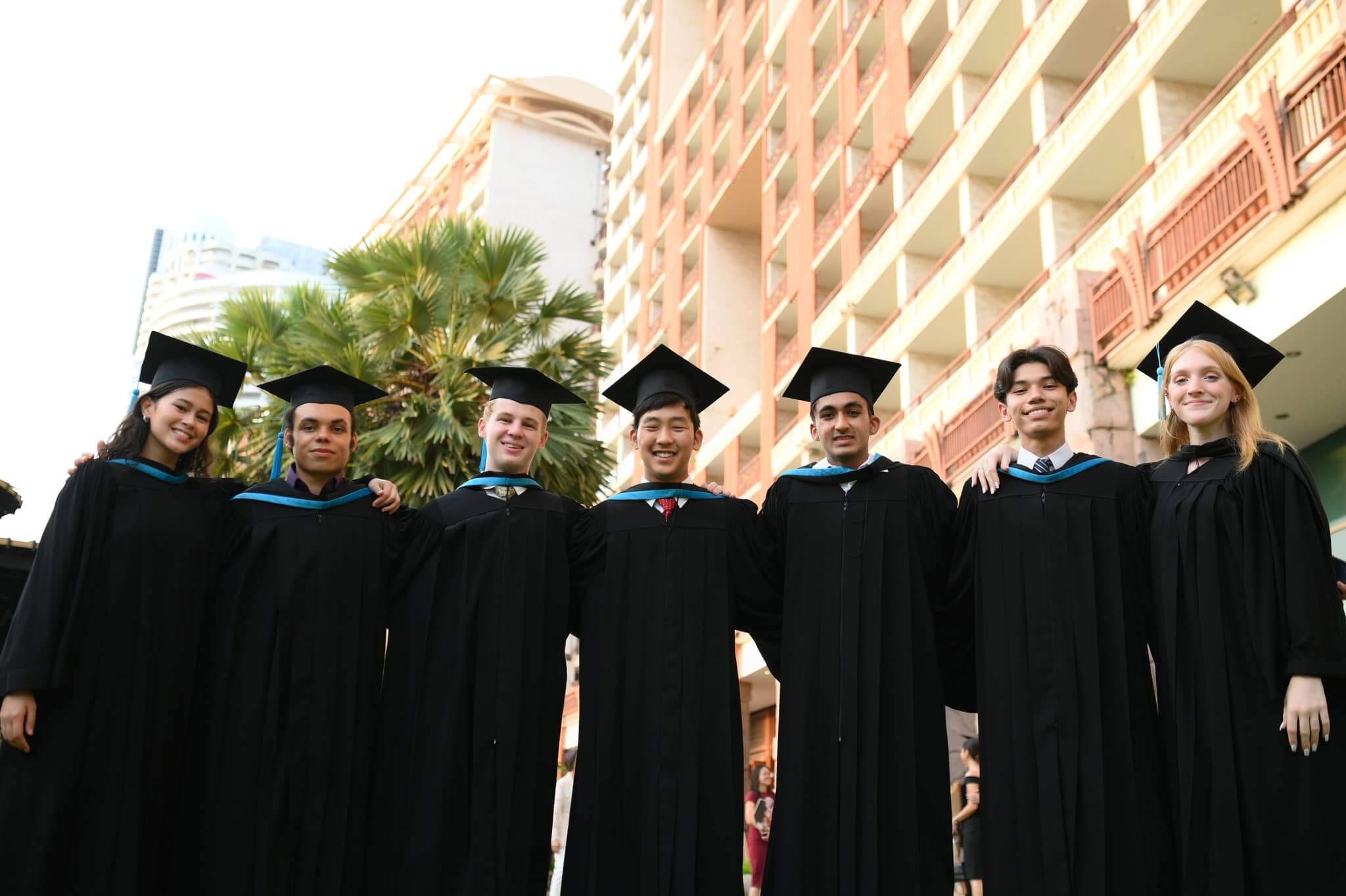education-and-future-career Diverse group of IB graduates from St. Andrews Green Valley stand together in celebration, ready to begin their education and future career journeys