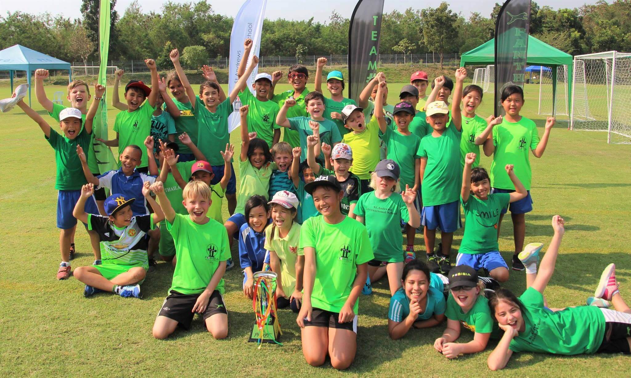primary-students Primary students from St. Andrews Green Valley cheer together in house colours after a school event, celebrating the energy, identity, and inclusive spirit at the heart of the house system.
