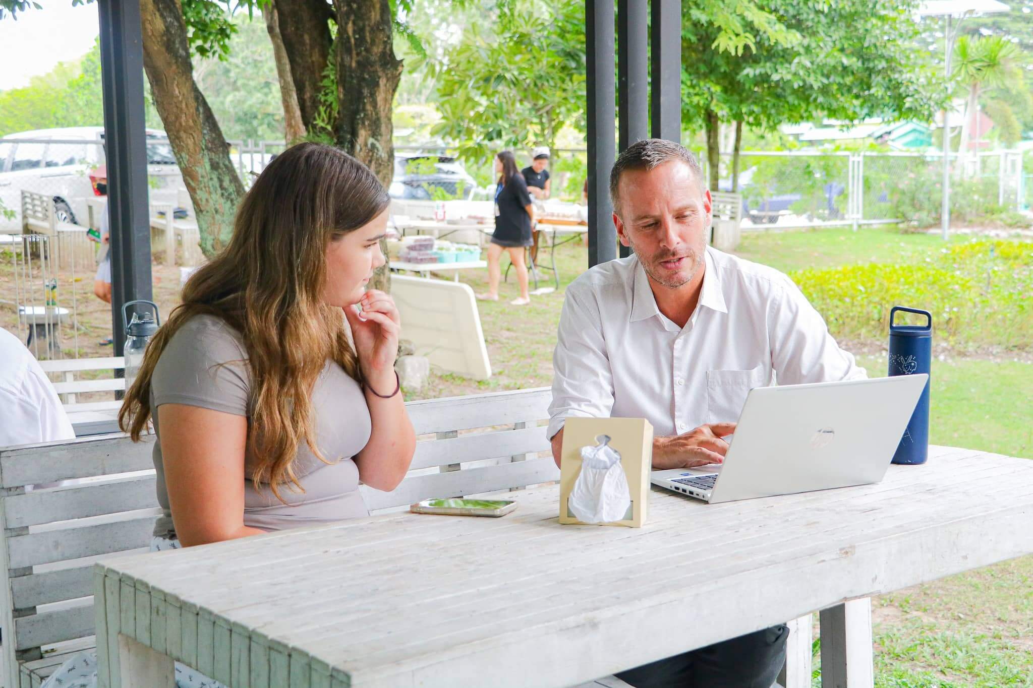 university-placement A student consults with a teacher on one-on-one Green Valley's university placement programme.