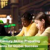 Students developing 21st century skills in education through focused learning.