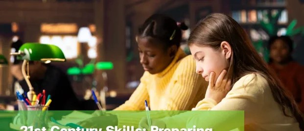 Students developing 21st century skills in education through focused learning.