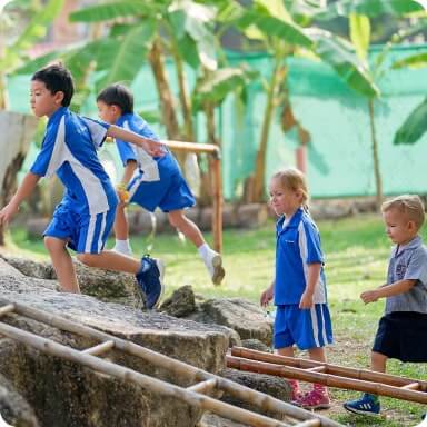 students are playing