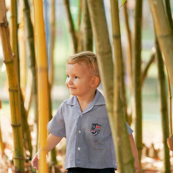 Boy learning outdoor